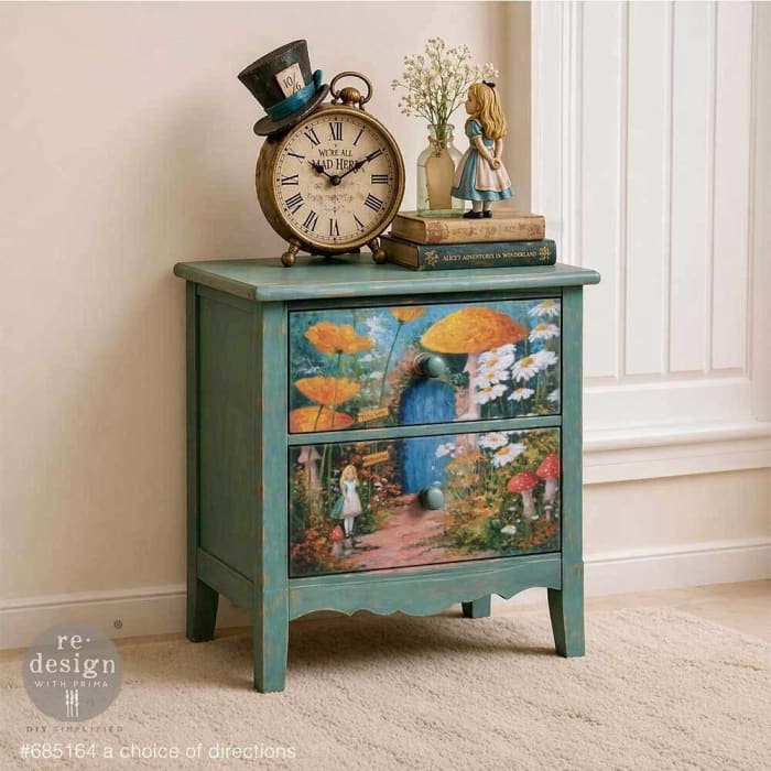 Alice in Wonderland Decoupage Paper A3 | ‘A Choice of Directions’ | Redesign with Prima 11.7x16.5” Craft Sheet