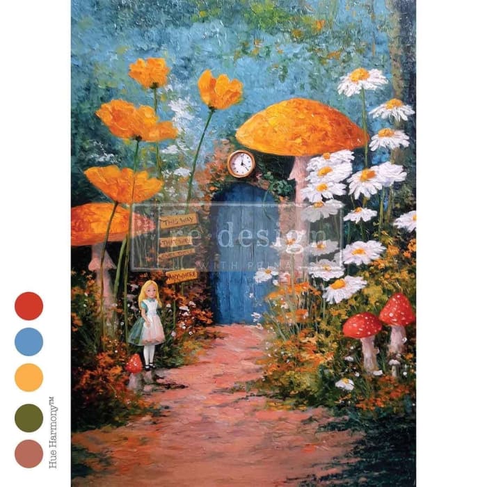 Alice in Wonderland Decoupage Paper A3 | ‘A Choice of Directions’ | Redesign with Prima 11.7x16.5” Craft Sheet