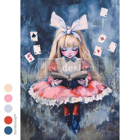 Alice in Wonderland Decoupage Paper A2 | ‘A Royal Flush of Thoughts’ | Redesign with Prima 16.5x23.4” Craft Sheet
