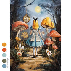 Alice in Wonderland Decoupage Paper A3 | ‘A Trail of Hearts & Hares’ | Redesign with Prima 11.7x16.5” Craft Sheet