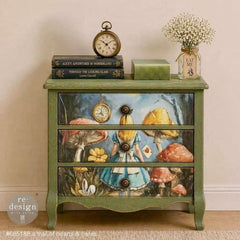 Alice in Wonderland Decoupage Paper A3 | ‘A Trail of Hearts & Hares’ | Redesign with Prima 11.7x16.5” Craft Sheet