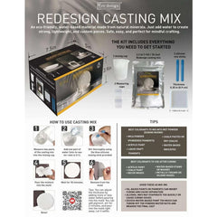 Redesign With Prima CASTING MIX Kit – Complete DIY Starter Set with Silicone Mould, Mixing Cups, Sticks for Coasters, Ornaments & Home Décor