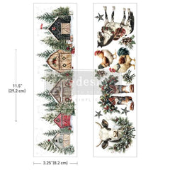 Redesign with Prima CHRISTMAS on the FARM Luxe Transfer 3.25x11.5”