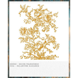 Redesign With Prima EGLANTINE ELEGANCE Kacha Furniture Transfer 24” x 35” | Gold Foil Florals for Furniture, Mirrors & Decorative Panels
