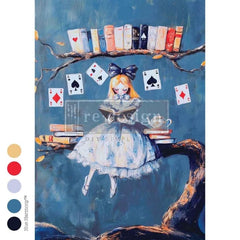 Alice in Wonderland Decoupage Paper A2 | ‘Elevated Etiquette’ | Redesign with Prima 16.5x23.4” Craft Sheet