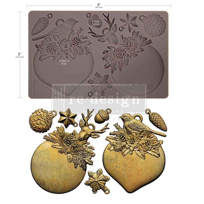 Redesign with Prima EVERGREEN ANTLER EMBLEM Silicone Mould 5x8”