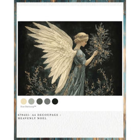 Redesign With Prima HEAVENLY NOEL A4 Decoupage Fibre Paper | A Serene Angel for Elegant Christmas Crafts & Decor UK