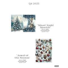 Redesign With Prima JEWEL of the SEASON A4 Decoupage Fibre Paper | Glittering Ornaments & Bejewelled Doves, Christmas Craft Sheet UK