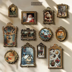 Redesign With Prima JEWEL of the SEASON A4 Decoupage Fibre Paper | Glittering Ornaments & Bejewelled Doves, Christmas Craft Sheet UK