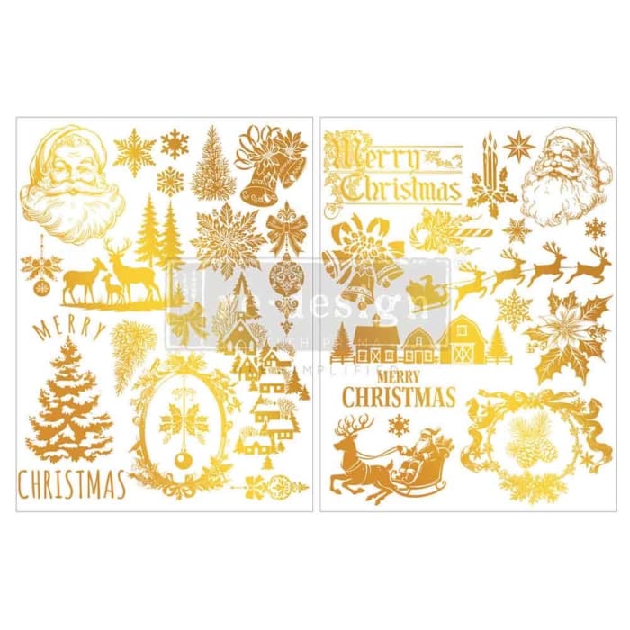 Redesign With Prima KACHA HOLIDAY HEIRLOOM Gold Middy Decor Transfer 8.5x11”x 2