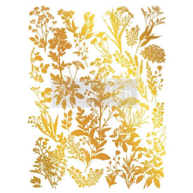 Redesign with Prima LUXE FOLIAGE Gold Decor Transfer 18x24”