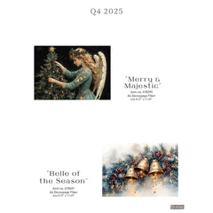 Redesign With Prima MERRY & MAJESTIC A4 Decoupage Fibre Paper | Golden-haired Angel decorating a Christmas Tree, Elegant Festive Craft Sheet