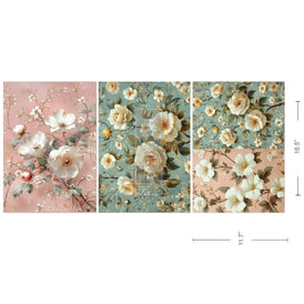 Pure Petal Elegance A3 Decoupage Fibre Paper | Redesign with Prima 3 Pack