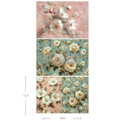 Pure Petal Elegance A3 Decoupage Fibre Paper | Redesign with Prima 3 Pack
