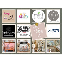 Redesign With Prima ROSETTE AVIARY Furniture Transfer 24” x 35” | Songbirds, Rosettes & Branches for Holiday Furniture, Walls, Mixed-Media