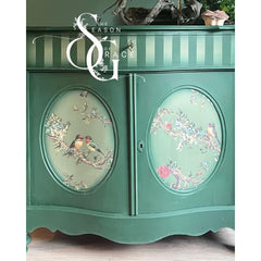 Redesign With Prima ROSETTE AVIARY Furniture Transfer 24” x 35” | Songbirds, Rosettes & Branches for Holiday Furniture, Walls, Mixed-Media
