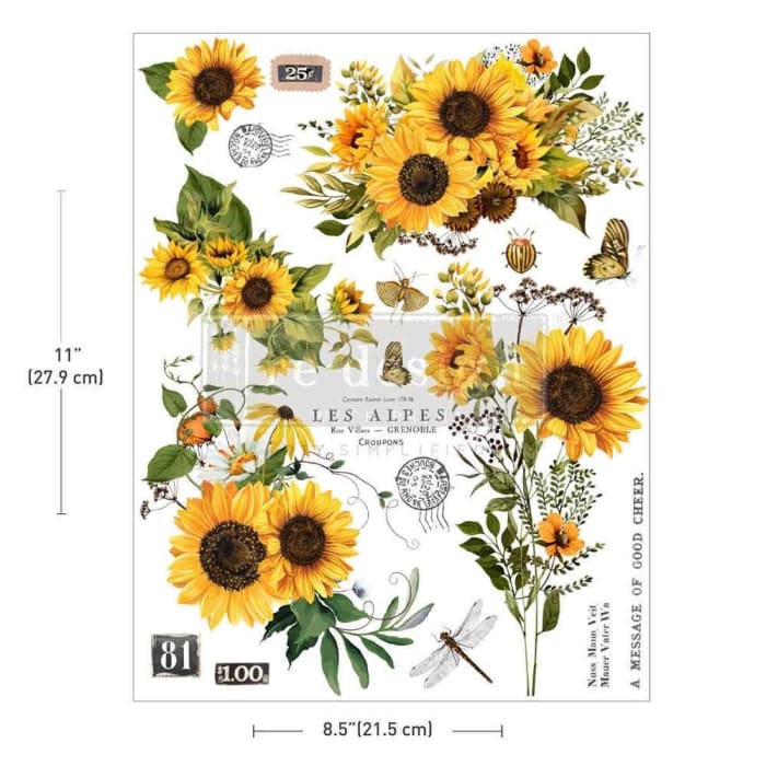 Redesign With Prima RUSTIC AMBER PETALS H2O Transfer 8.5x11”