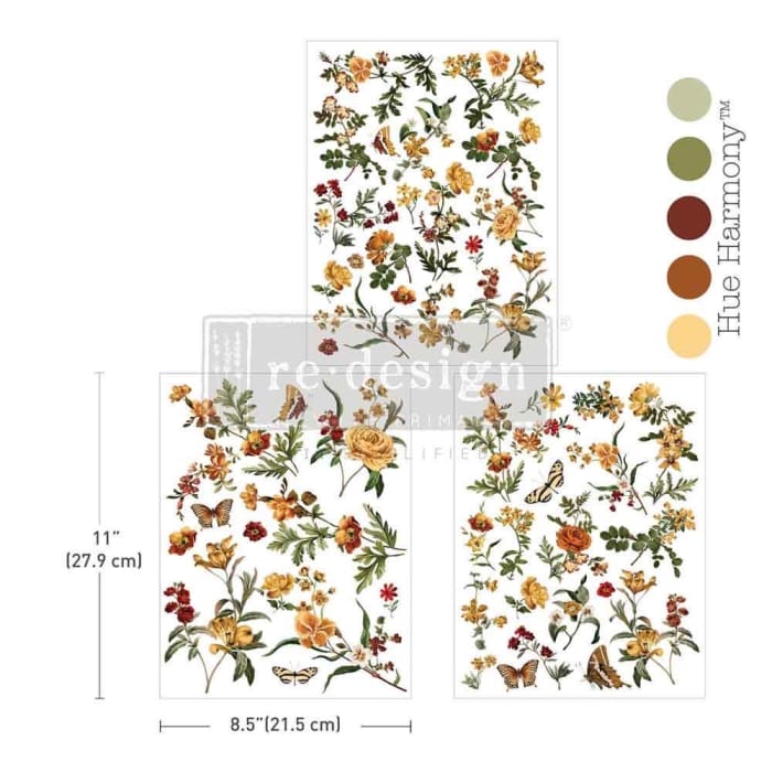 Redesign With Prima SAFFRON SOLSTICE Middy Decor Transfer 8.5x11”x3