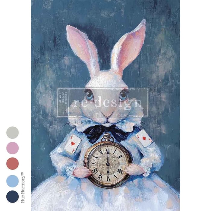 Alice in Wonderland Decoupage Paper A3 | ‘Six O’Clock Certainty’ | Redesign with Prima 11.7x16.5” Craft Sheet