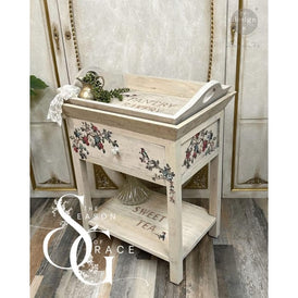 Redesign With Prima THE ROSY NEST Middy Furniture Décor Transfer | Winter Roses & Foliage for Trays, Ornaments, Festive Crafts