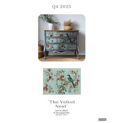 Redesign With Prima THE VELVET NEST A1 Decoupage Fibre Paper | Festive Birds, Berries & Branches for Furniture, Wall and Canvas Art