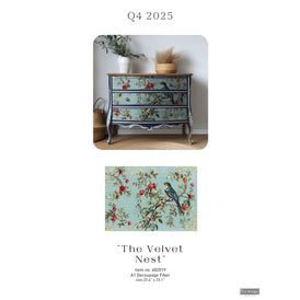 Redesign With Prima THE VELVET NEST A1 Decoupage Fibre Paper | Festive Birds, Berries & Branches for Furniture, Wall and Canvas Art