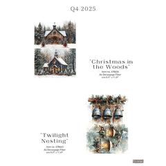 Redesign With Prima TWILIGHT NESTING A4 Decoupage Fibre Paper | Rustic Silver Bells, Doves in Lanterns, Winter Christmas Craft Sheet UK