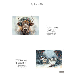 Redesign With Prima WINTER HEARTH A4 Decoupage Fibre Paper | Snowy Cottages, Christmas Crafts, Ornaments & Holiday Decor UK