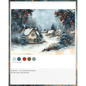 Redesign With Prima WINTER HEARTH A4 Decoupage Fibre Paper | Snowy Cottages, Christmas Crafts, Ornaments & Holiday Decor UK