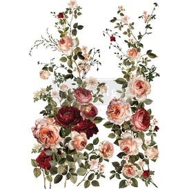 Scarlet Embrace Decor Transfer by Redesign with Prima rich red rose floral furniture transfer set