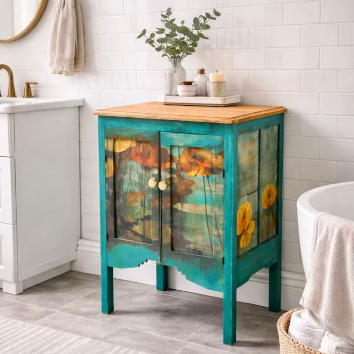 Solid Oak Pot Cupboard | Vintage Storage Cabinet