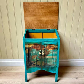 Solid Oak Pot Cupboard | Vintage Storage Cabinet