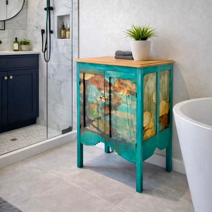 Solid Oak Pot Cupboard | Vintage Storage Cabinet