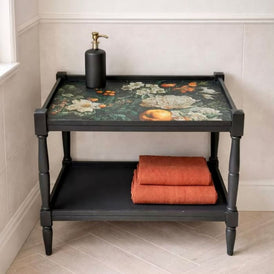 Solid Oak Vintage Side Table | Botanical Coffee Table