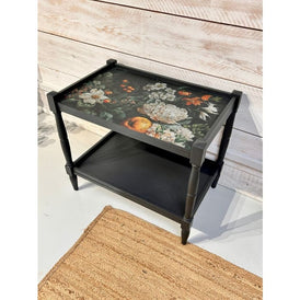 Solid Oak Vintage Side Table | Botanical Coffee Table