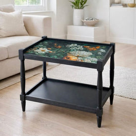 Solid Oak Vintage Side Table | Botanical Coffee Table