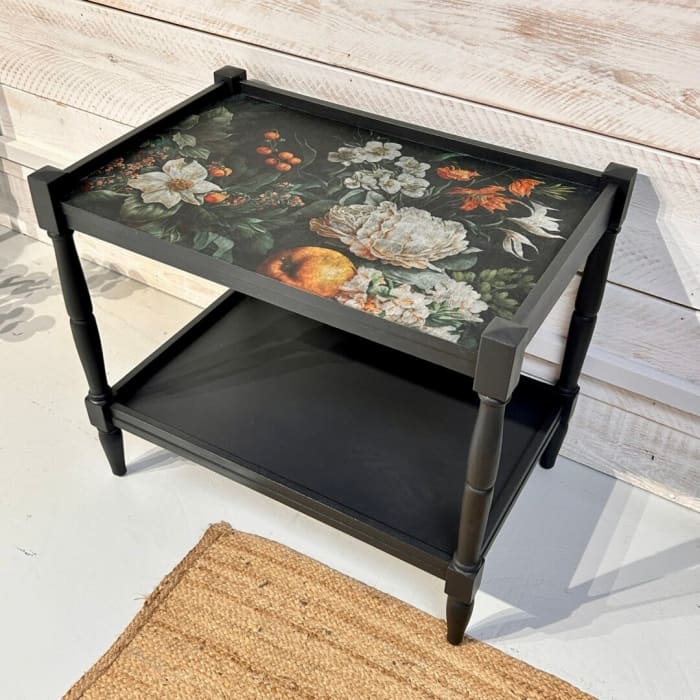 Solid Oak Vintage Side Table | Botanical Coffee Table