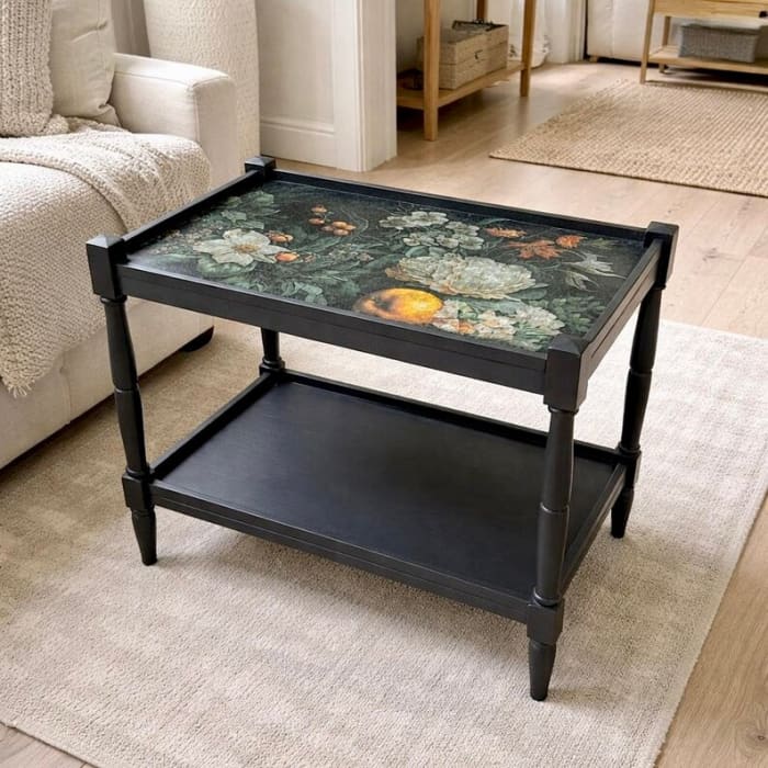 Solid Oak Vintage Side Table | Botanical Coffee Table