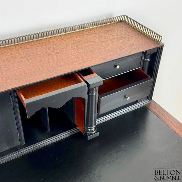 Solid Wood Black Writing Desk | Elegant Vintage Desk