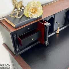 Solid Wood Black Writing Desk | Elegant Vintage Desk