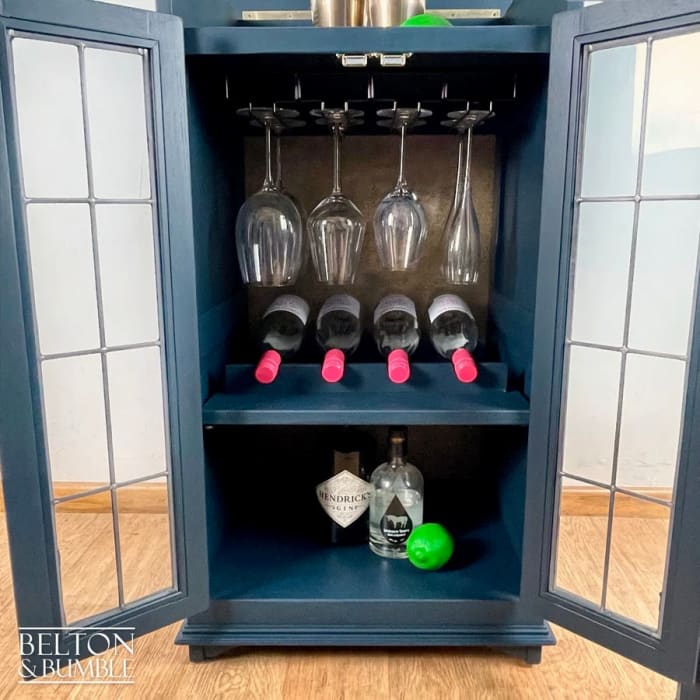 Solid Wood Cocktail Cabinet | Carved Drinks Cabinet