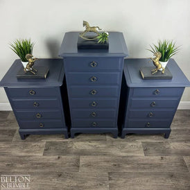 STAG Minstrel Navy Tallboy & Bedside Drawers | Vintage