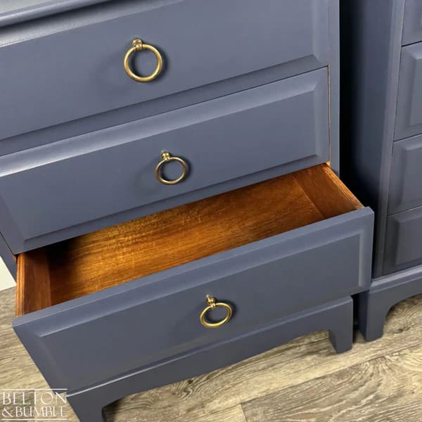 STAG Minstrel Navy Tallboy & Bedside Drawers | Vintage