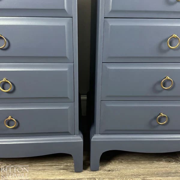 STAG Minstrel Navy Tallboy & Bedside Drawers | Vintage
