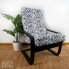 Statement accent chair, vintage rocking chair in tiger print upholstery by Belton & Bumble, UK