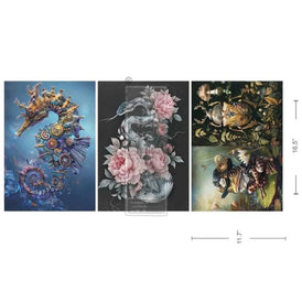 Steampunk Wilderness A3 Decoupage Fibre Paper | Redesign with Prima 3 Pack