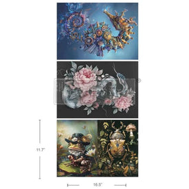 Steampunk Wilderness A3 Decoupage Fibre Paper | Redesign with Prima 3 Pack