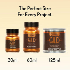 Super Gild Burnt Copper by Guild Lane – Water-Based Metallic Paint 30ml | Intense Copper Effect, High-Lustre, Fade-Resistant, Multi-Surface