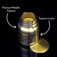 Super Gild Gold by Guild Lane – Water-Based Metallic Paint 30ml | Intense 24ct Gold Effect, High-Lustre, Fade-Resistant, Multi-Surface