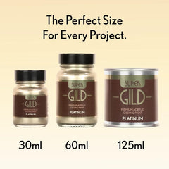 Super Gild Platinum by Guild Lane – Water-Based Metallic Paint 30ml | Intense Platinum Effect, High-Lustre, Fade-Resistant, Multi-Surface